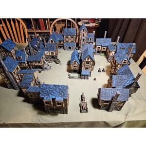 Medieval Town Houses Tabletop Terrain- Terrain Fantasy for D&D, Warhammer 28MM